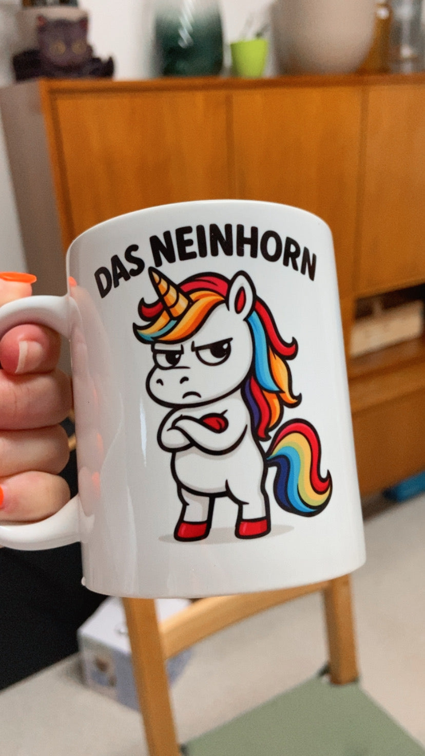 Lustige Tasse „Das Neinhorn“ – witzige Einhorn Tasse für Büro & Homeoffice – Sarkasmus Geschenk für Kollegin & Freundin – Kaffeetasse