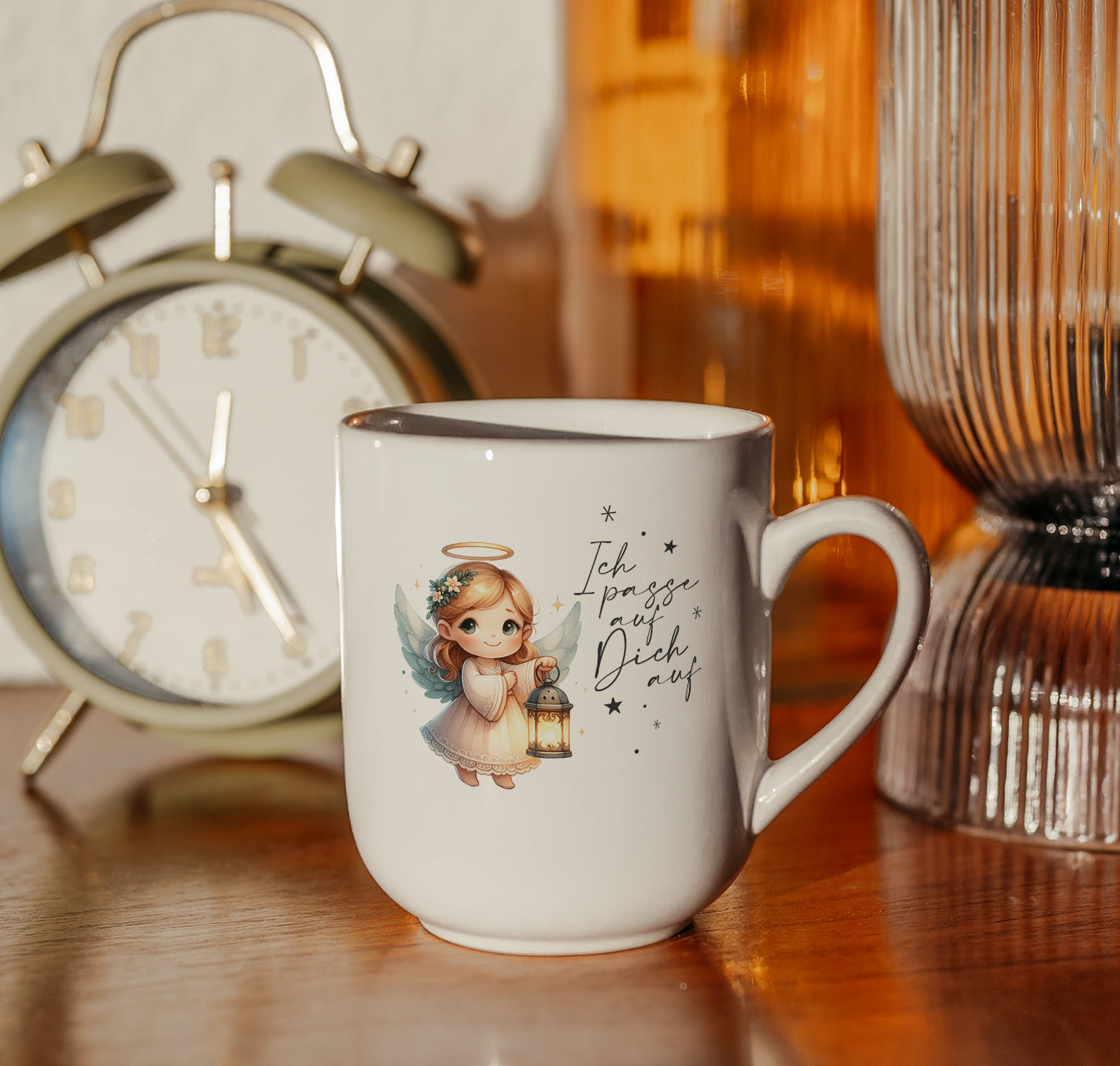 Tasse Schutzengel mit Spruch "Ich passe immer auf dich auf"