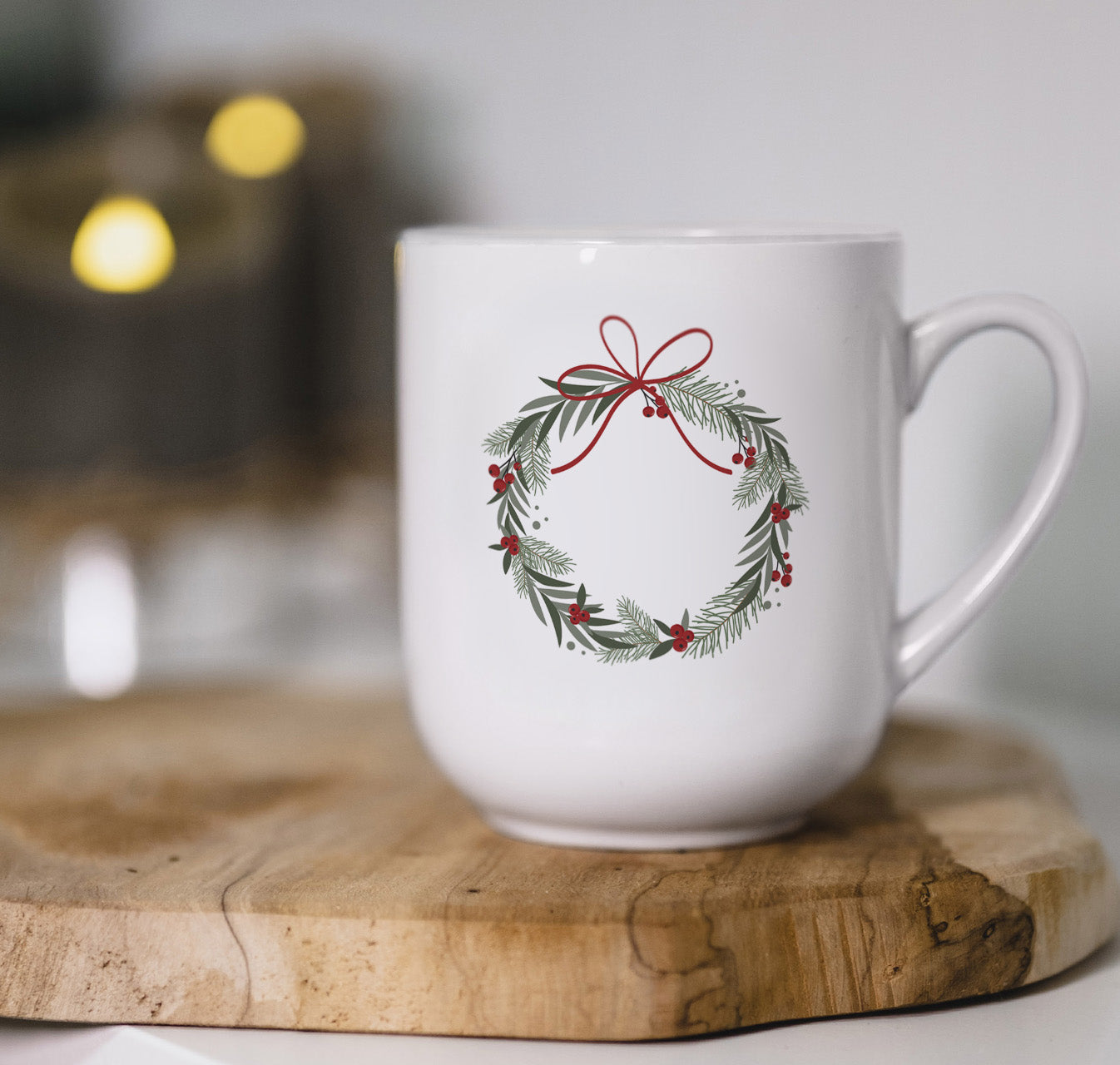 Tasse Frohe Weihnachten kleine Keramiktasse Weihnachtskranz Weihnachtsgeschenk