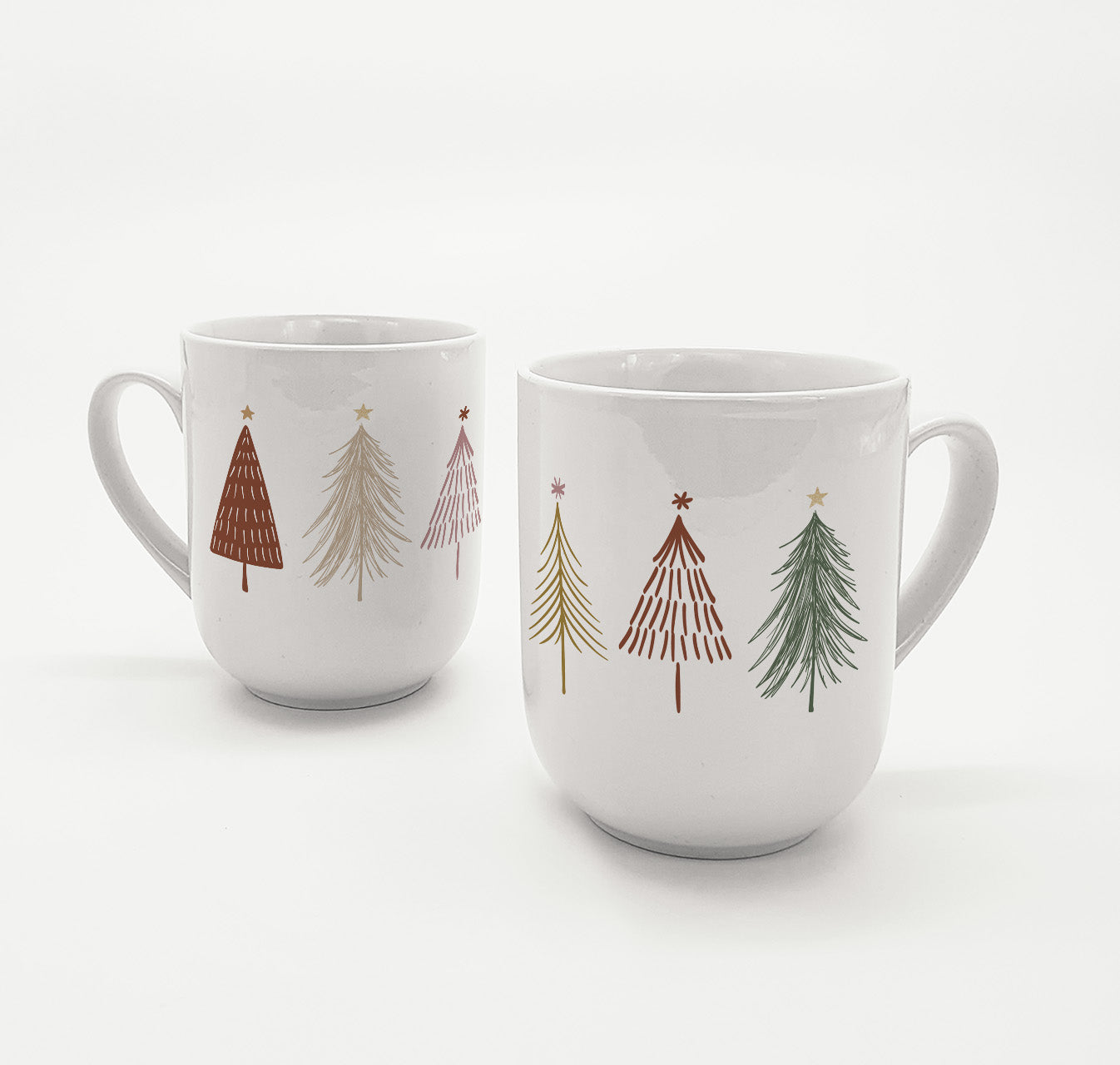 Tasse Weihnachten kleine Keramiktasse mit minimalistischen Weihnachtsbaum Motiv