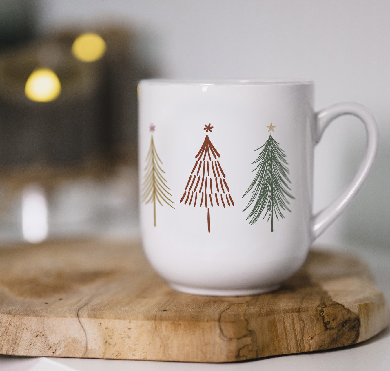 Tasse Weihnachten kleine Keramiktasse mit minimalistischen Weihnachtsbaum Motiv