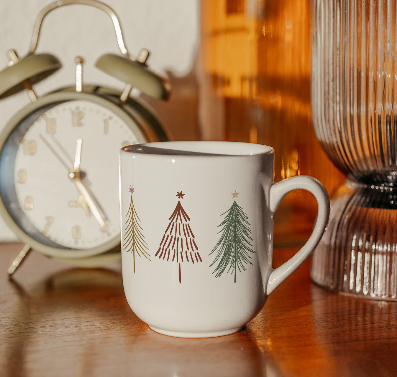 Tasse Weihnachten kleine Keramiktasse mit minimalistischen Weihnachtsbaum Motiv