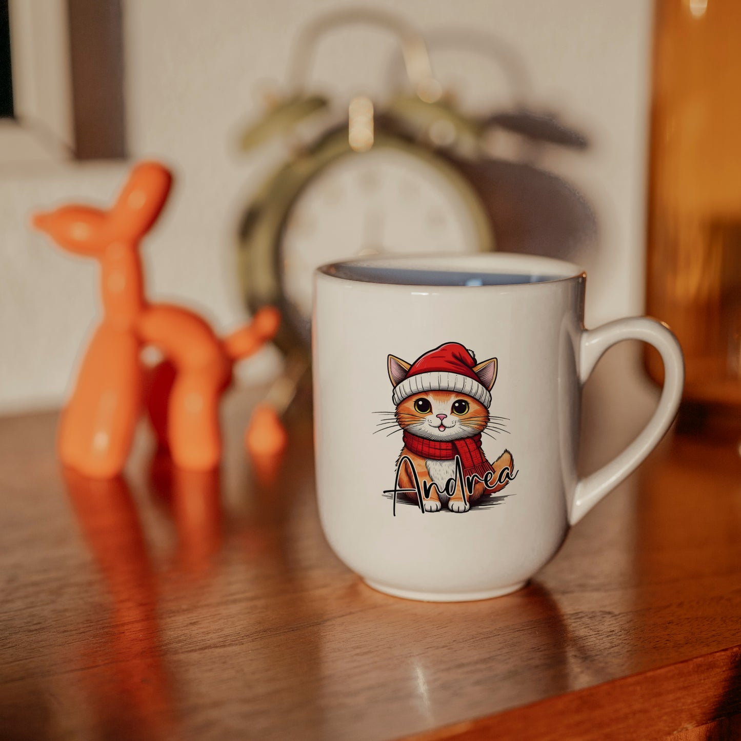 Tasse Weihnachten Katze mit Mütze und Schal Keramik