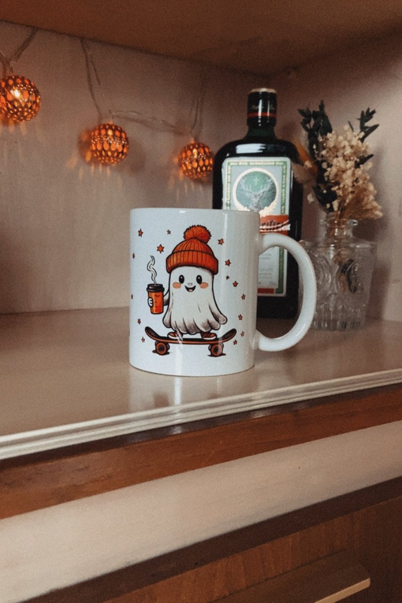 Tasse Herbst Geist auf Skateboard