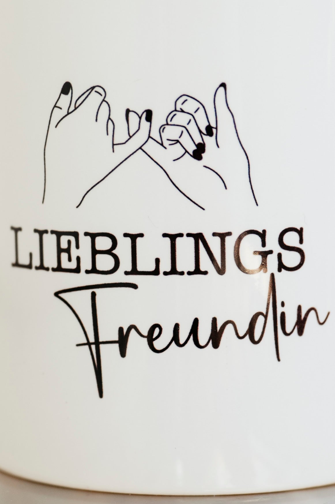 Tasse Lieblings Freundin personalisiert minimalistisch Pinky Promise Hände