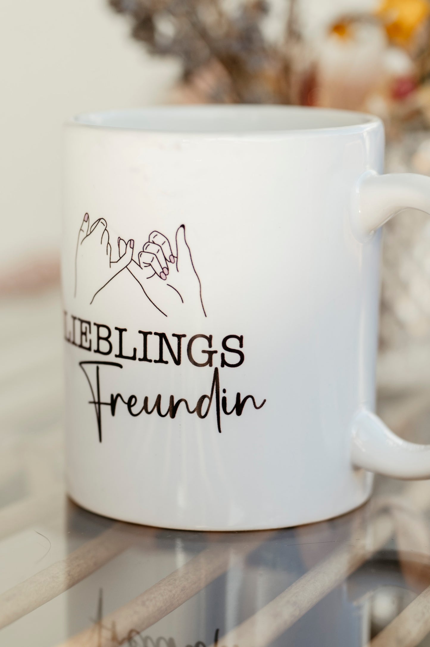 Tasse Lieblings Freundin personalisiert minimalistisch Pinky Promise Hände