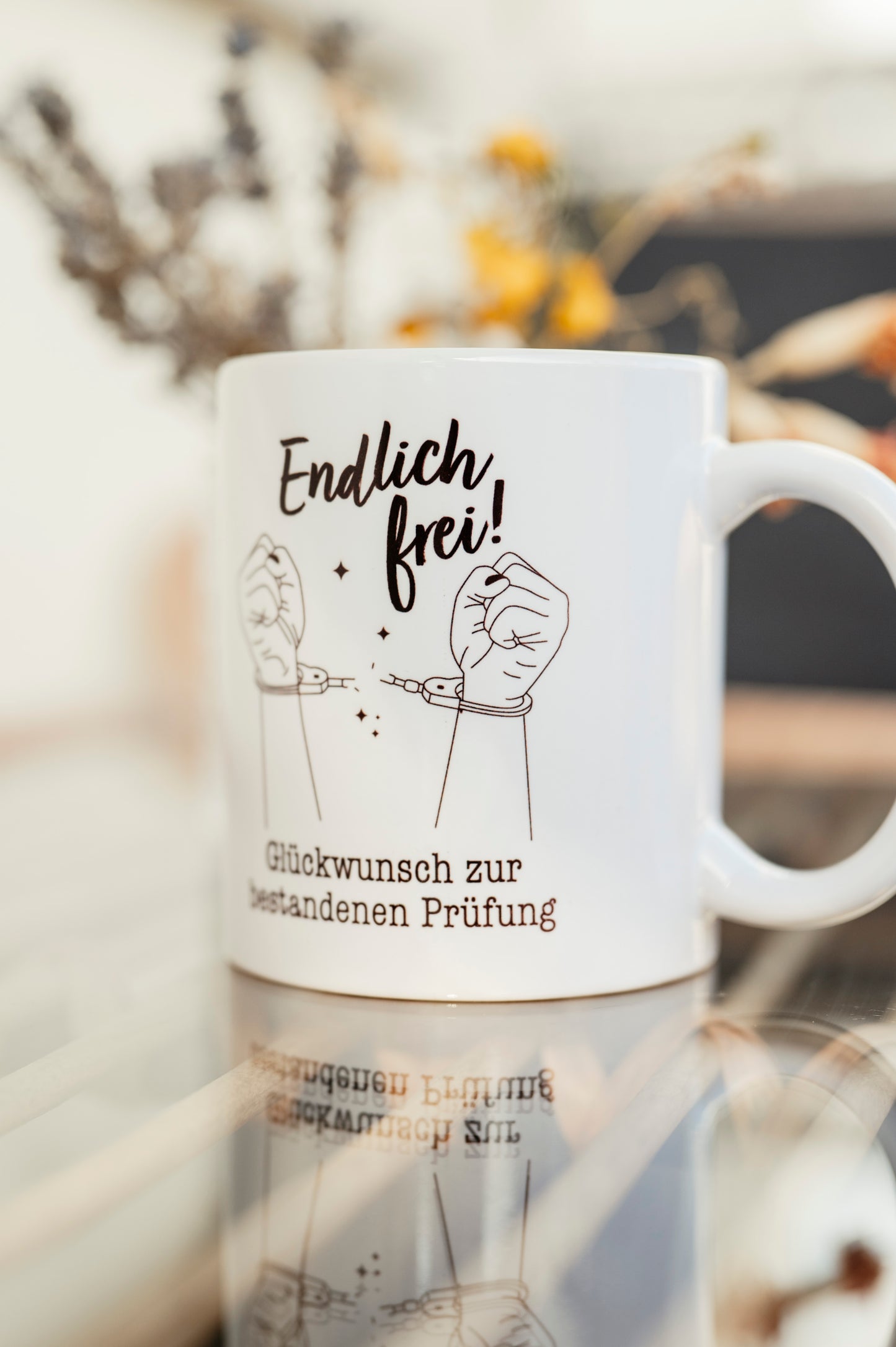 Tasse "Endlich Frei! Herzlichen Glückwunsch zur bestandenen Prüfung"
