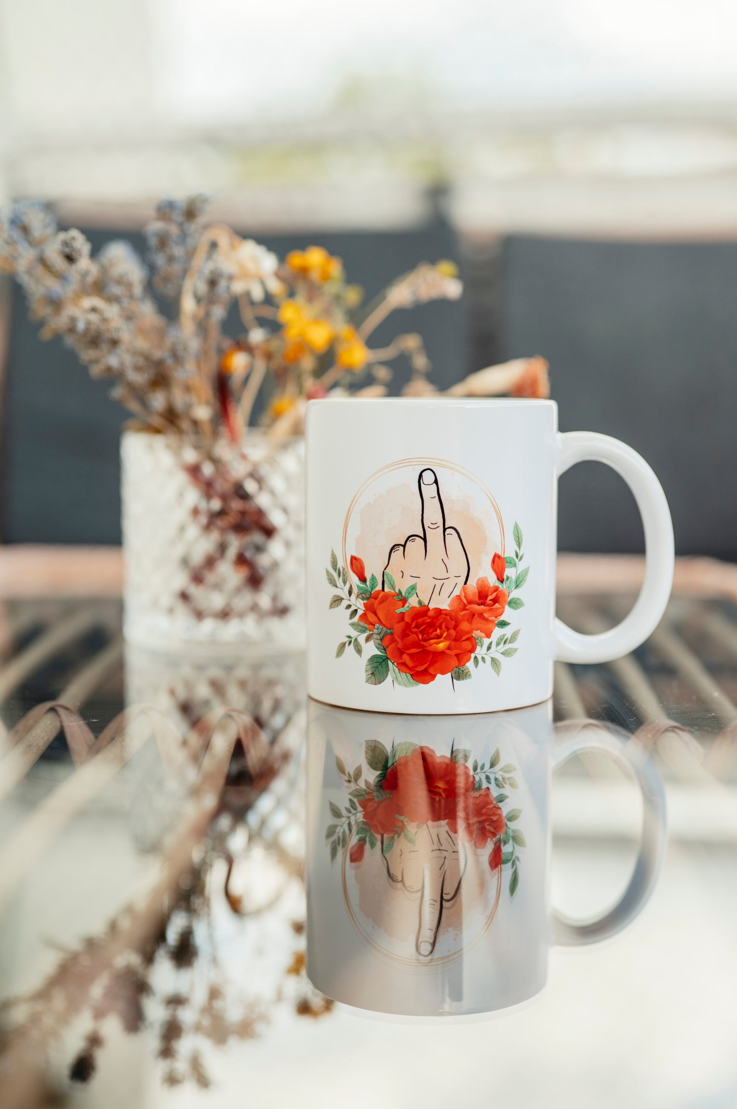 Tasse freundlicher Mittelfinger