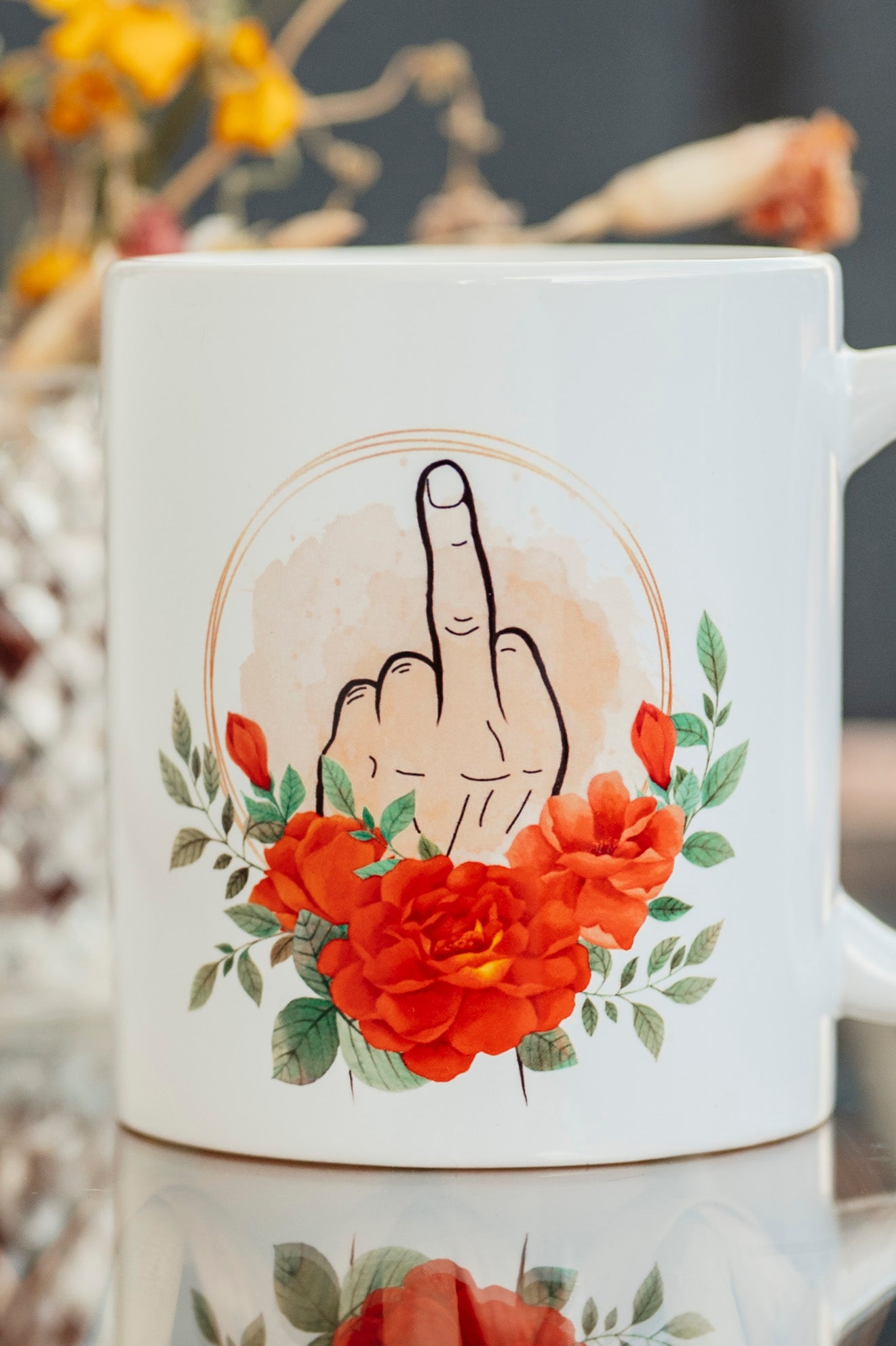 Tasse freundlicher Mittelfinger