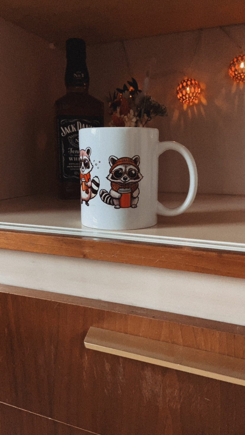 Tasse Herbst Waschbär Gang Gäng