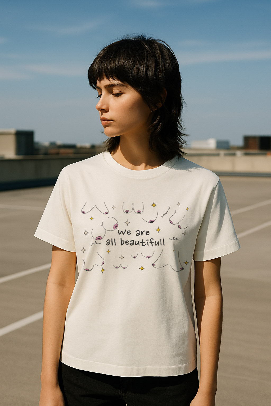 T-Shirt Body Positivity Brüste Booebies Statement Geschenk für Frauen