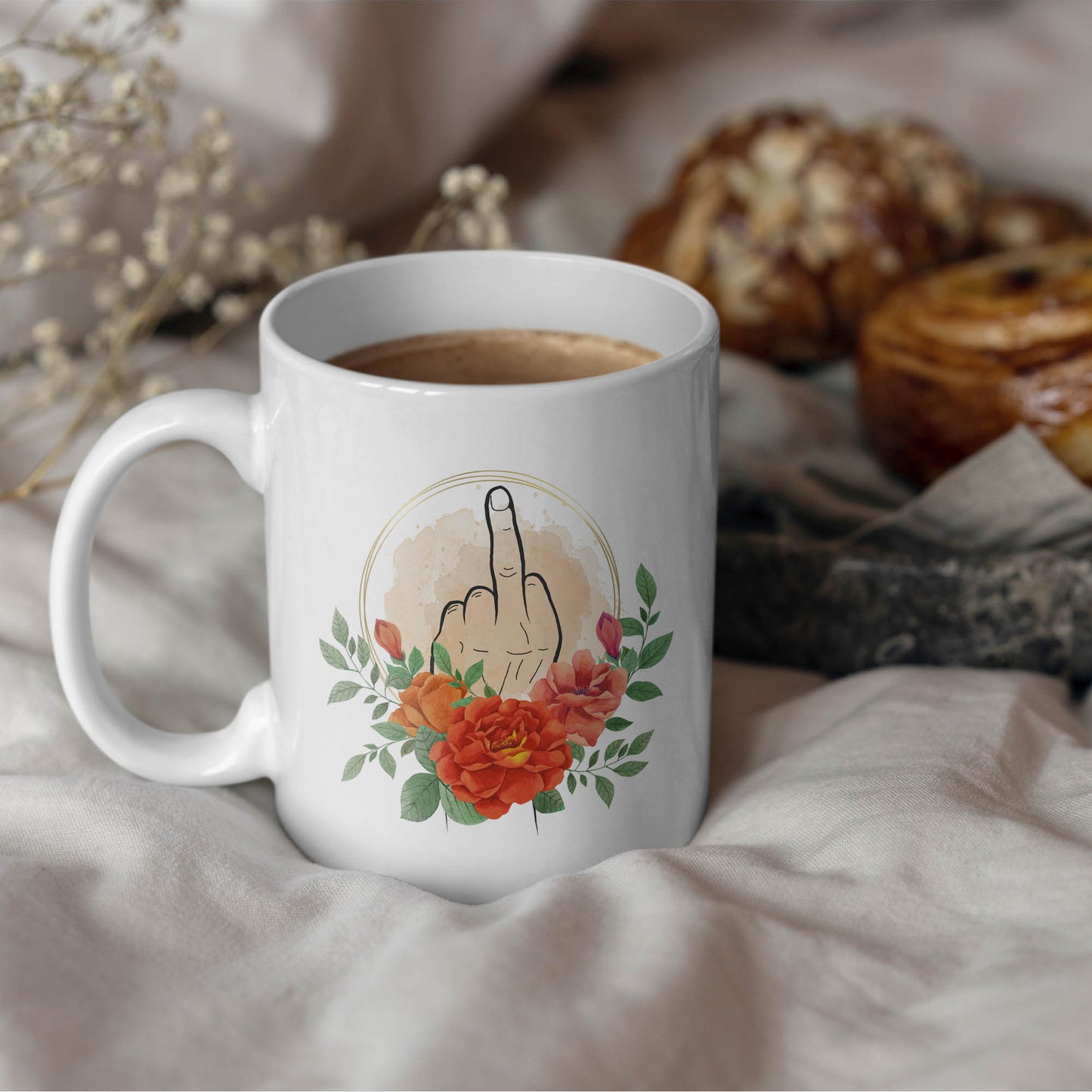 Tasse freundlicher Mittelfinger