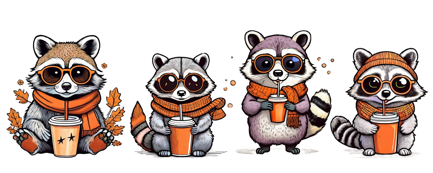 Tasse Herbst Waschbär Gang Gäng