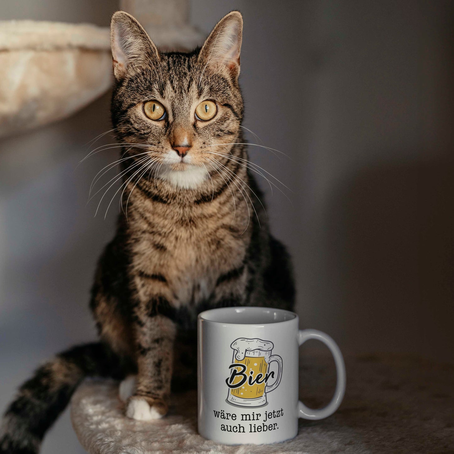 Tasse lustiger Spruch mit Bier