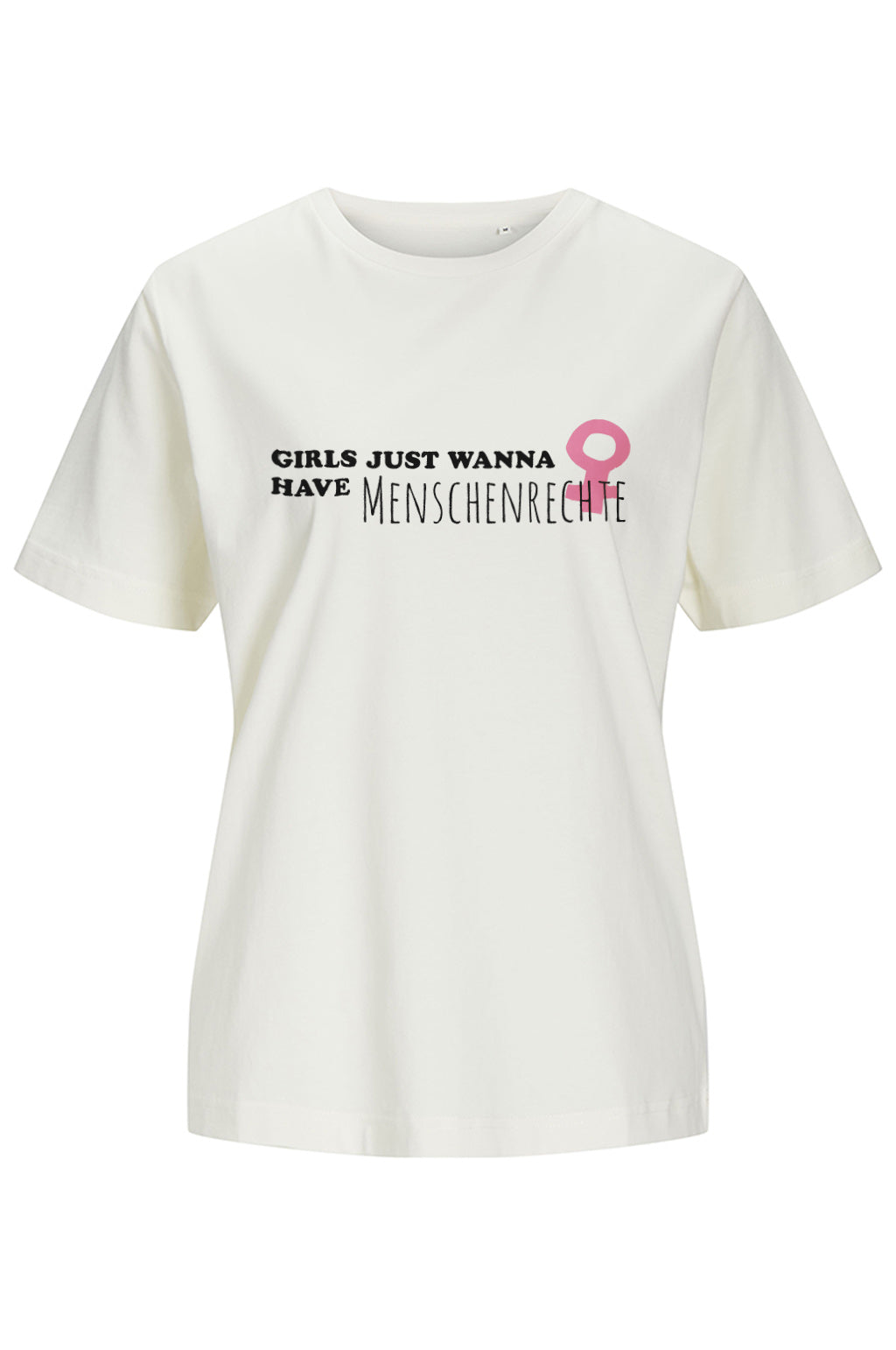 Feministisches Bio T-Shirt – „Girls just wanna have Menschenrechte“ – Statement Shirt für Frauen – Fair Fashion Unisex Shirt aus Bio-Baumwolle