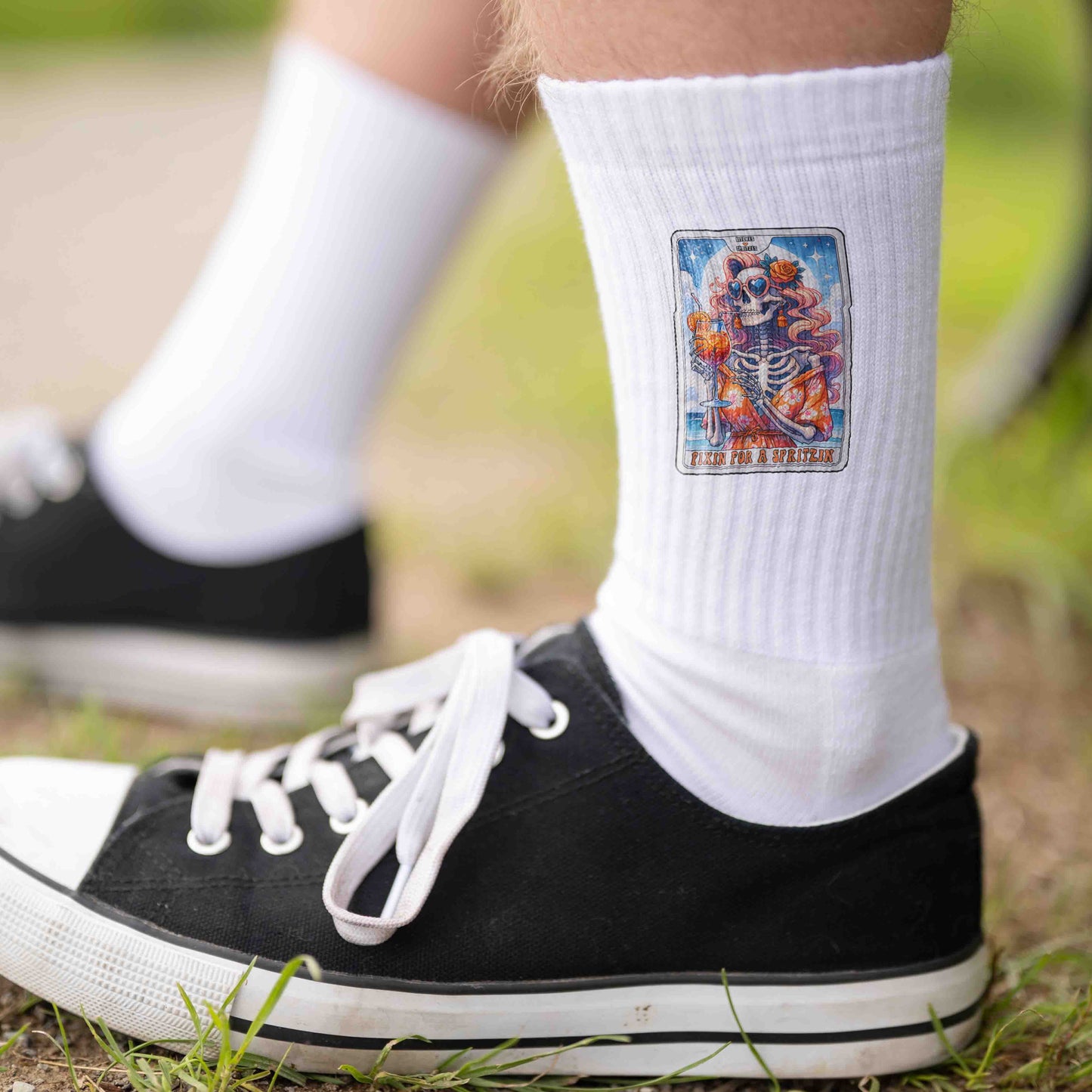 Tennis Socken weiß Aperol Spritz Girl Skelett