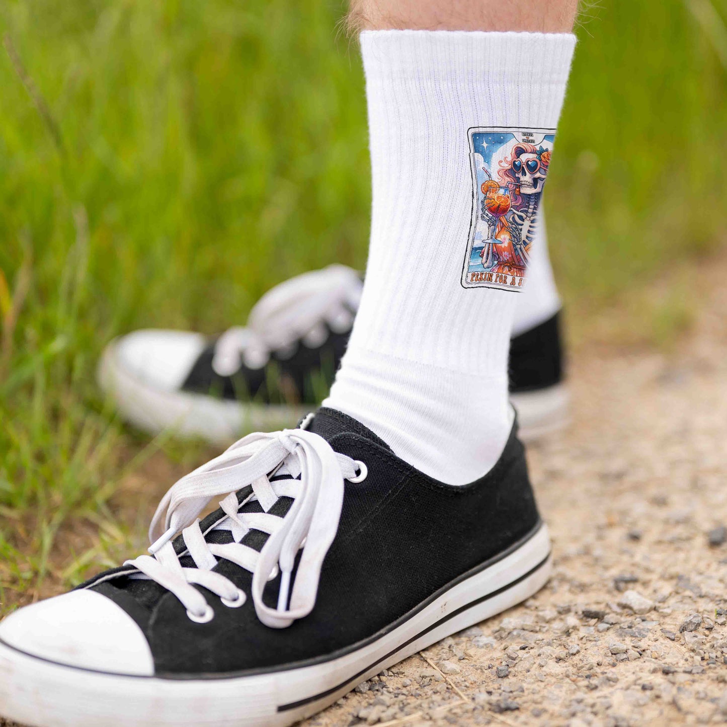 Tennis Socken weiß Aperol Spritz Girl Skelett