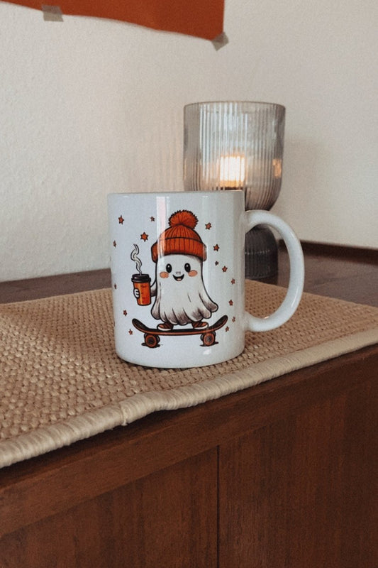 Tasse Herbst Geist auf Skateboard