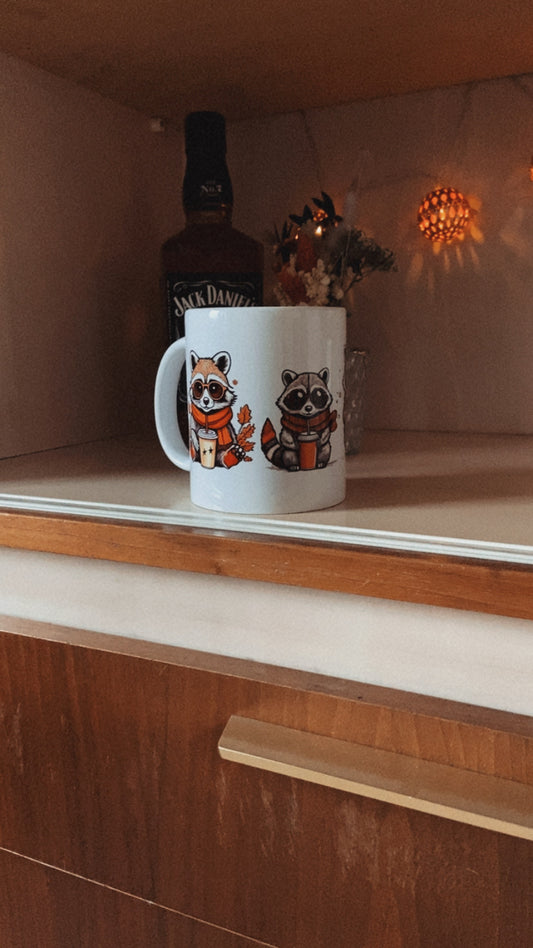 Tasse Herbst Waschbär Gang Gäng