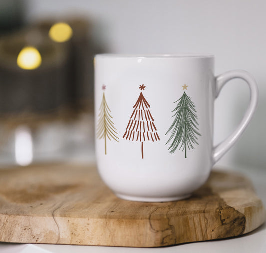 Tasse Weihnachten kleine Keramiktasse mit minimalistischen Weihnachtsbaum Motiv