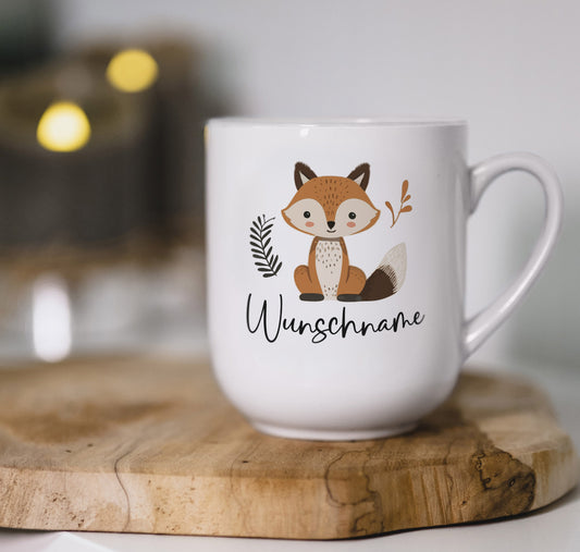 Tasse Fuchs Illustration personalisiert für Kinder