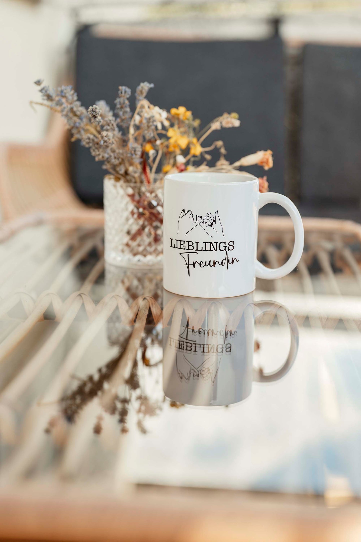 Tasse Lieblings Freundin personalisiert minimalistisch Pinky Promise Hände