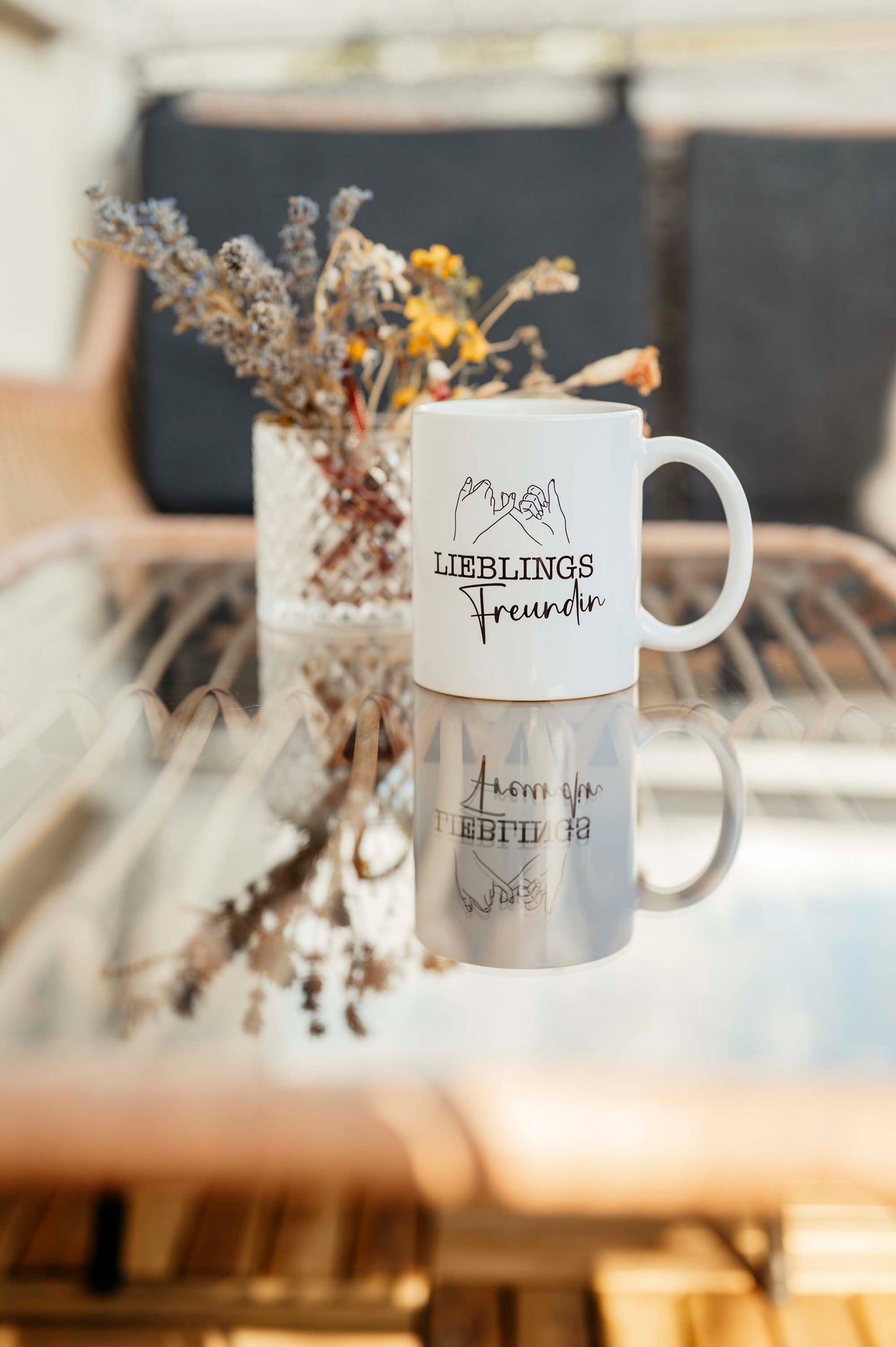 Tasse Lieblings Freundin personalisiert minimalistisch Pinky Promise Hände