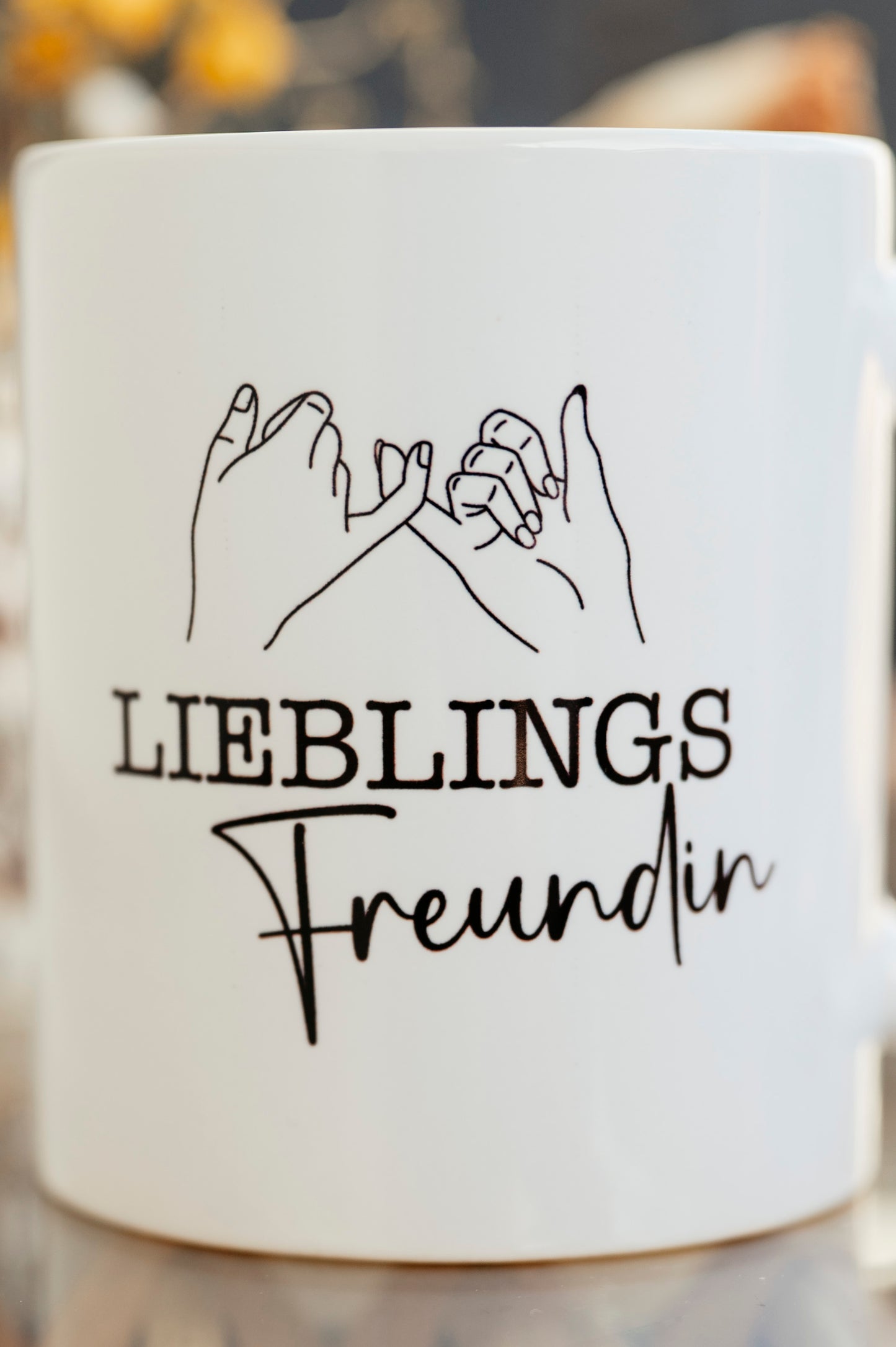 Tasse Lieblings Freundin personalisiert minimalistisch Pinky Promise Hände