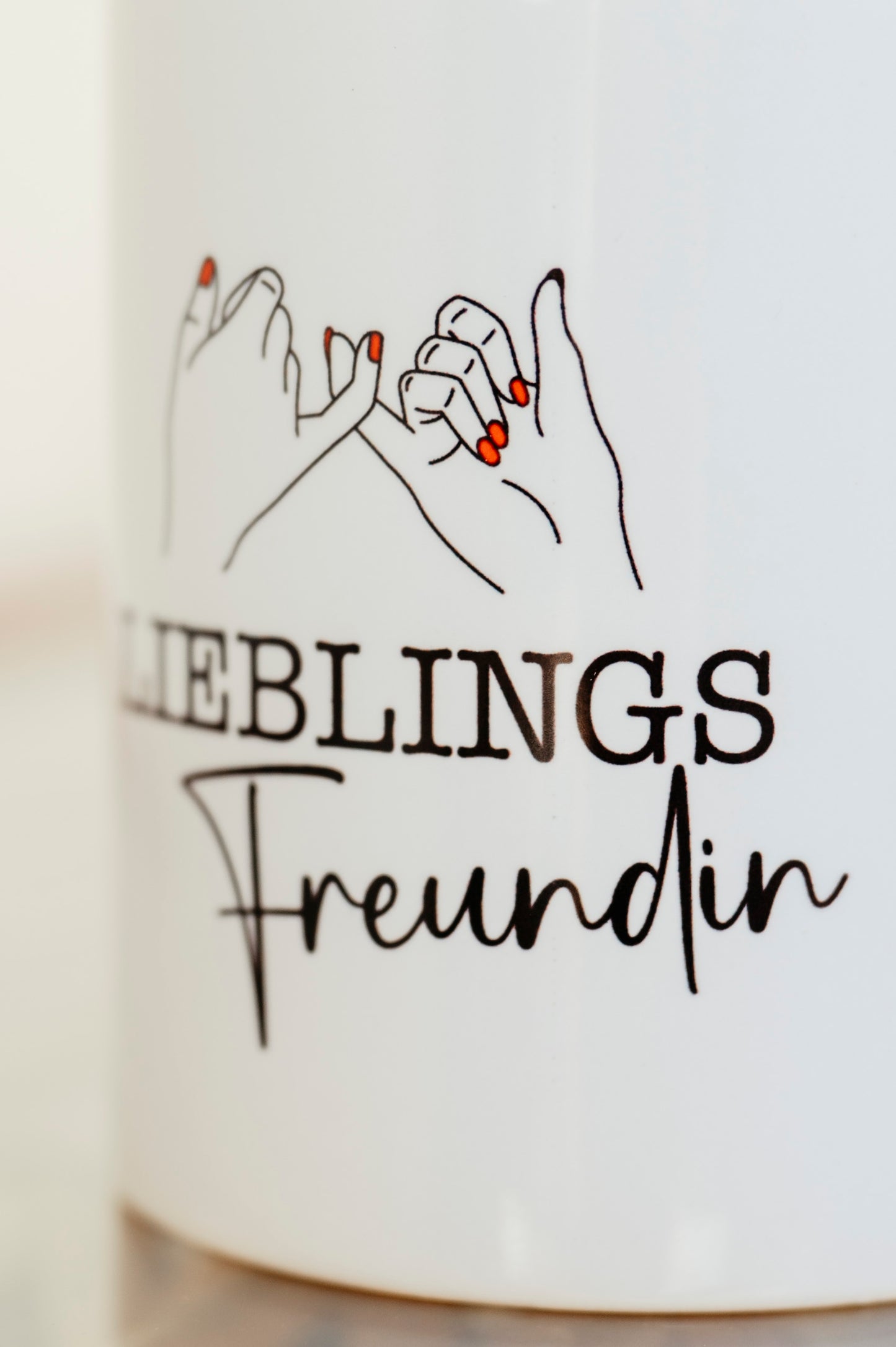 Tasse Lieblings Freundin personalisiert minimalistisch Pinky Promise Hände