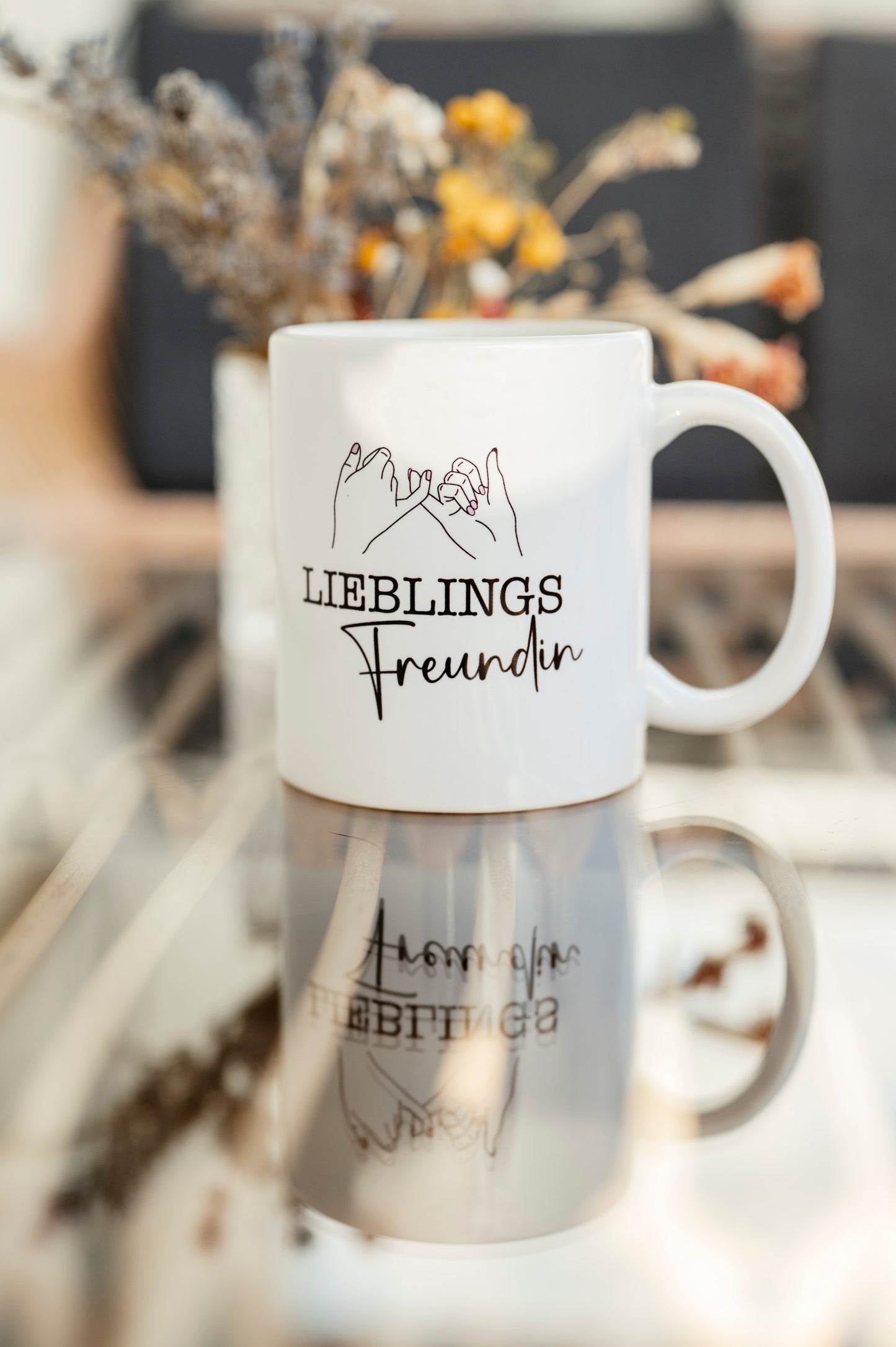 Tasse Lieblings Freundin personalisiert minimalistisch Pinky Promise Hände