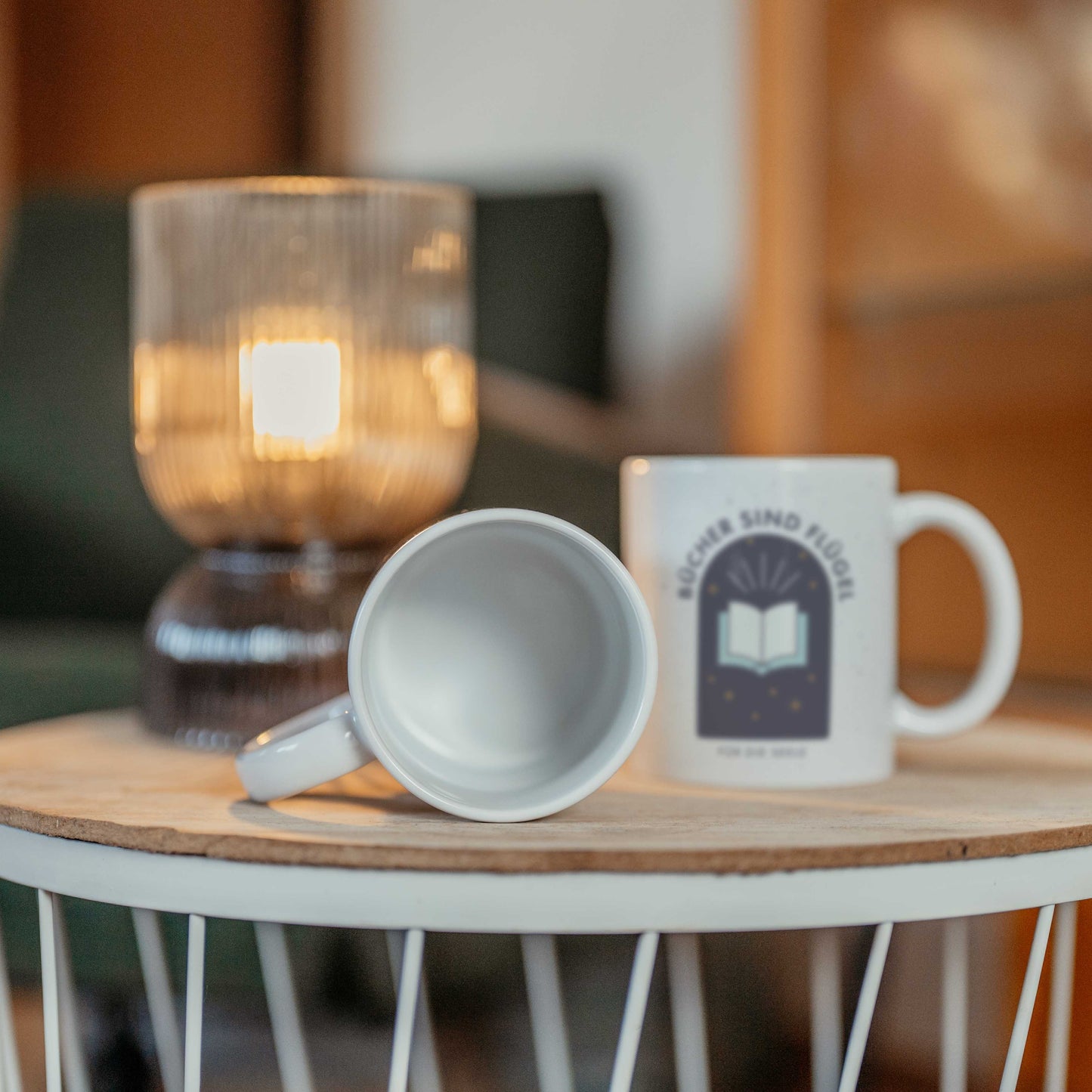 Tasse mit Spruch Bücher sind Flügel für die Seele Bücherholics Geschenk
