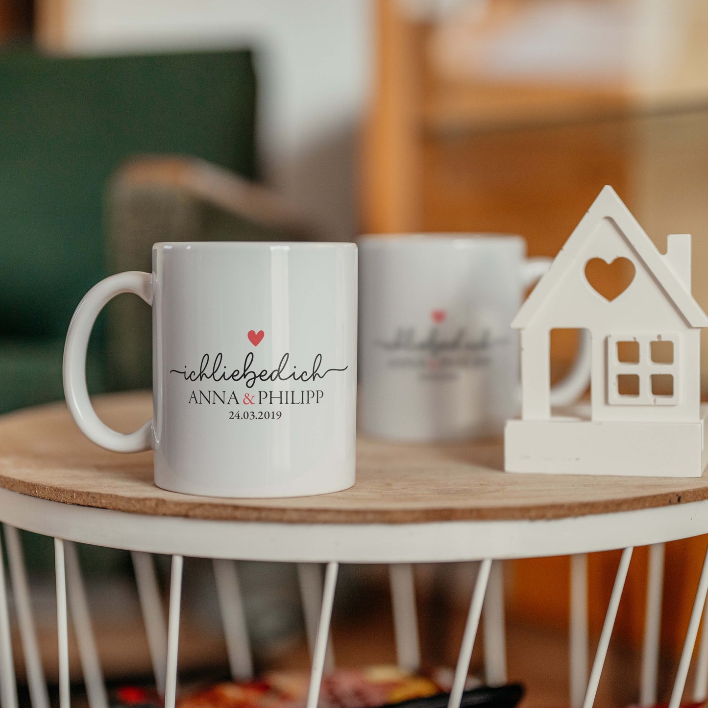 Tasse personalisiert mit Spruch "Ich liebe dich" zum Valentinstag Jahrestag