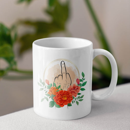Tasse freundlicher Mittelfinger