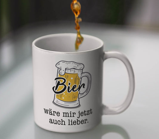 Tasse lustiger Spruch mit Bier