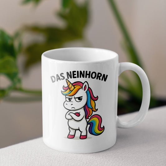 Lustige Tasse „Das Neinhorn“ – witzige Einhorn Tasse für Büro & Homeoffice – Sarkasmus Geschenk für Kollegin & Freundin – Kaffeetasse