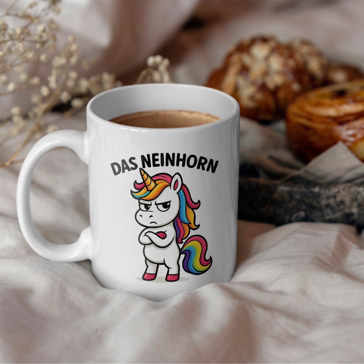 Lustige Tasse „Das Neinhorn“ – witzige Einhorn Tasse für Büro & Homeoffice – Sarkasmus Geschenk für Kollegin & Freundin – Kaffeetasse