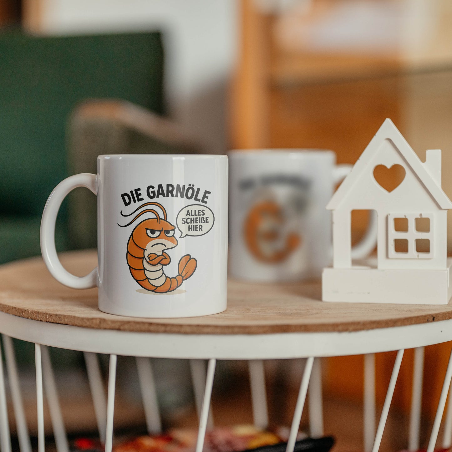 Lustige Statement Tasse Garnöle mit Spruch – Sarkastische Kaffeetasse – Geschenk für Büro & Alltag – Keramiktasse mit Garnele bedruckt